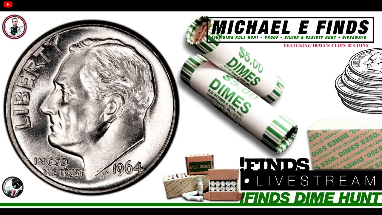 Michael E Finds and Irma's Clips and Coins!  Hunting dimes and doing giveaways for the chat!
