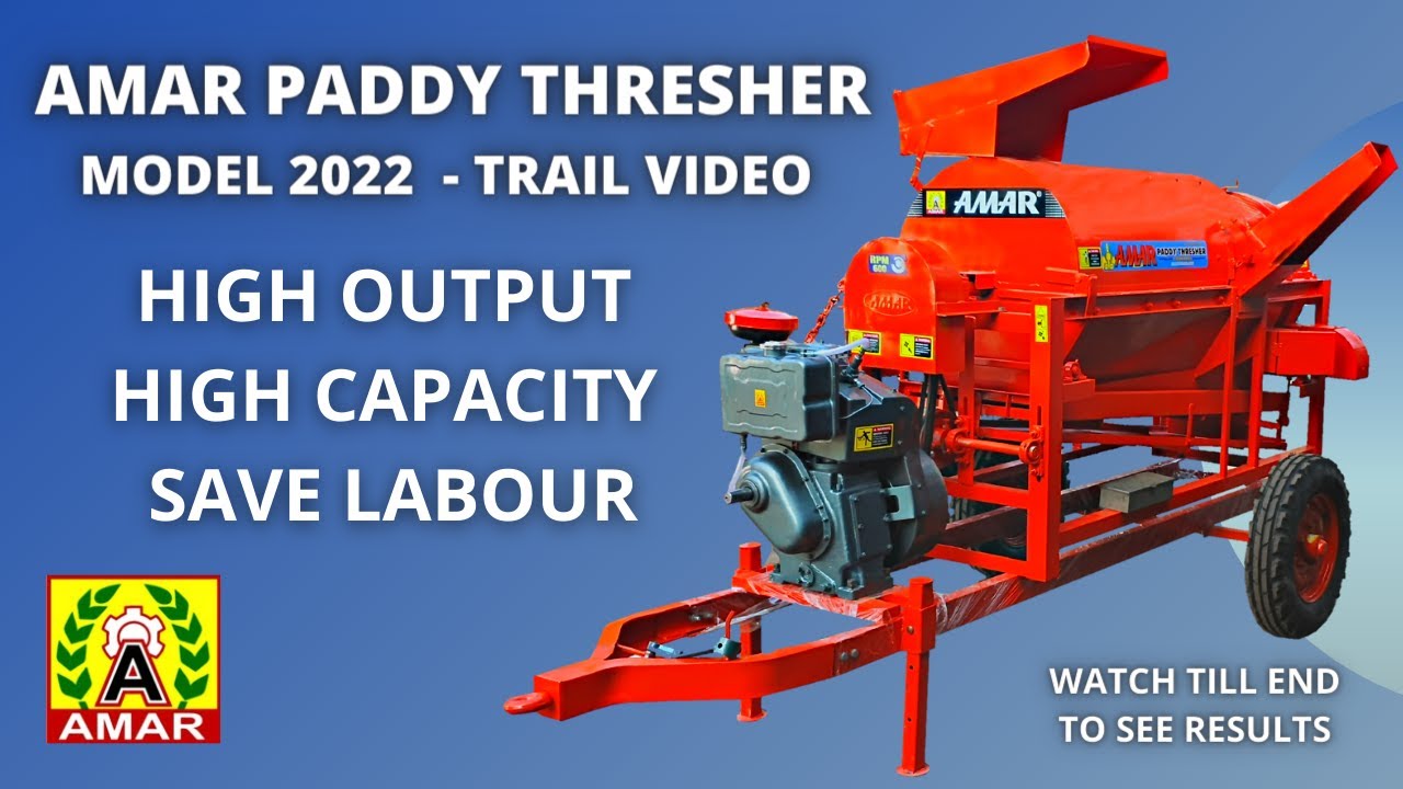 ENGINE PADDY THRESHER BY AMAR THRESHER LUDHIANA PUNJAB MODEL 2022 IN TRAIL , LAUNCH DATE 1ST JAN 22