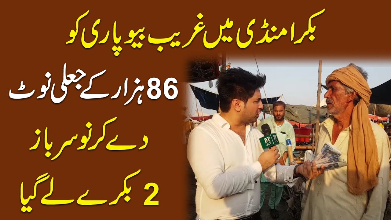 Bakra Mandi me ghareeb beyopari ko 86 hazar k jali note de Kar nosarbaz 2 bakray le gya