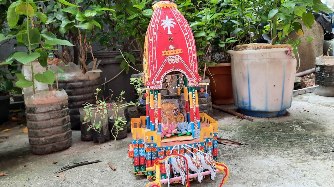 How to Make Jagannath Rath from Cardboard 🛕 | Easy DIY Craft at Home | Rath Yatra Special
