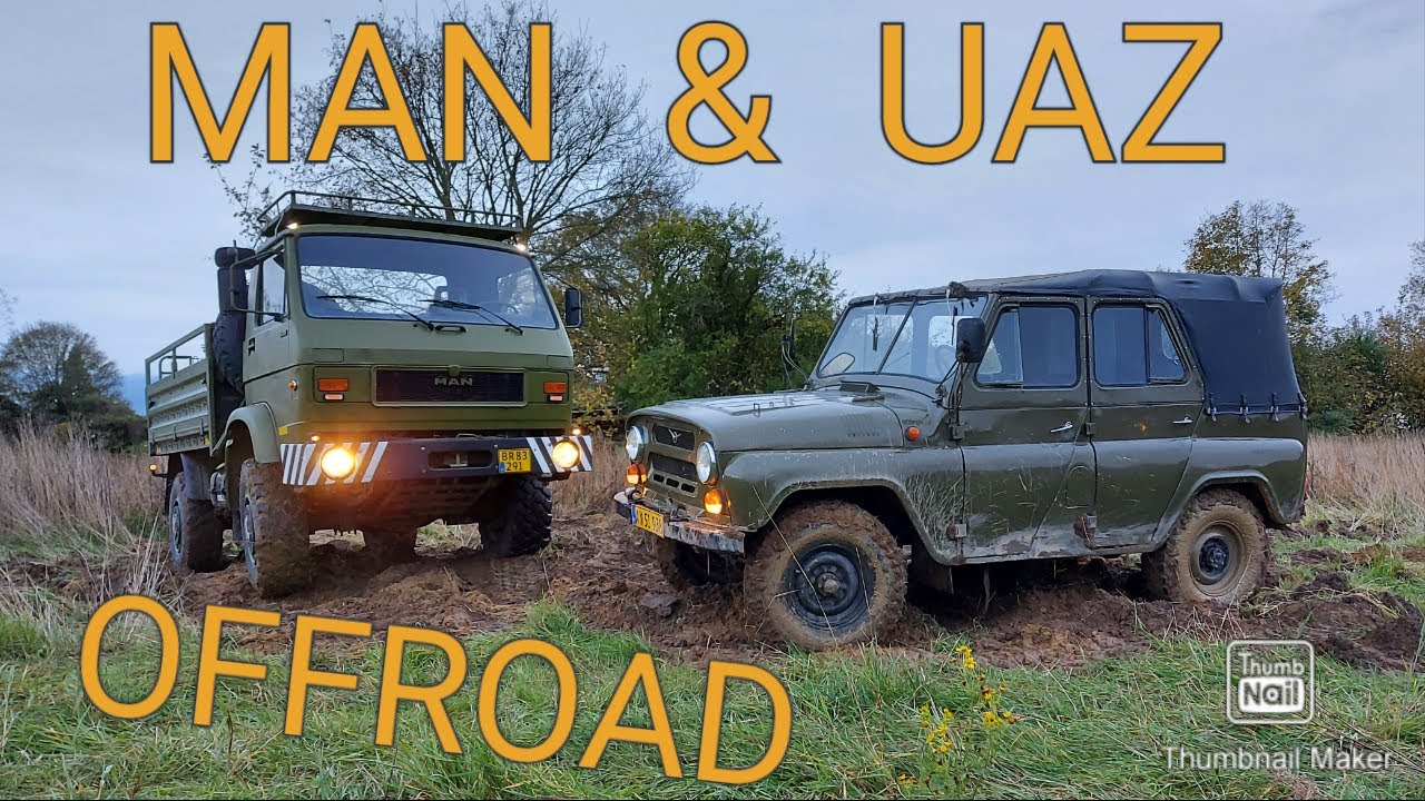 Off Road fun with UAZ and Recovery with MAN. (Pure Sound)