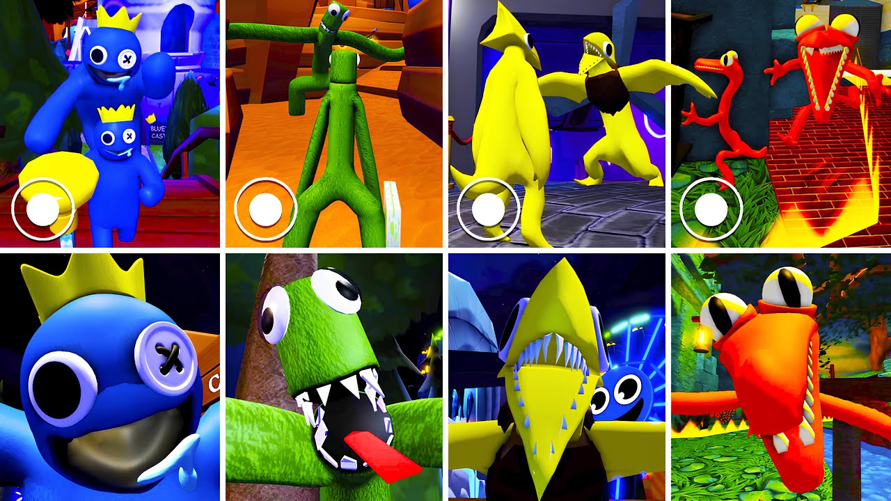 REAL BLUE ORANGE YELLOW GREEN  GOT CAUGHT in RAINBOW FRIENDS 