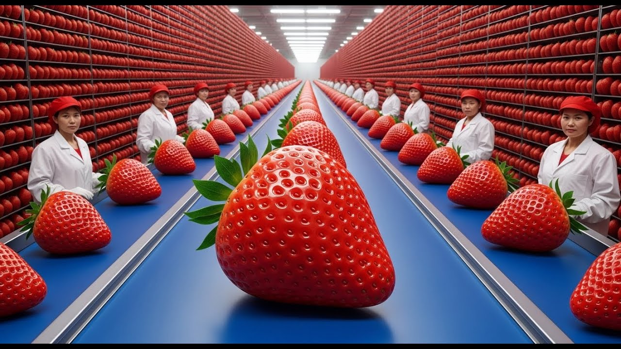 Inside the Factory: How Fresh Strawberry Juice Is Extracted, Processed, and Bottled (Full Process)