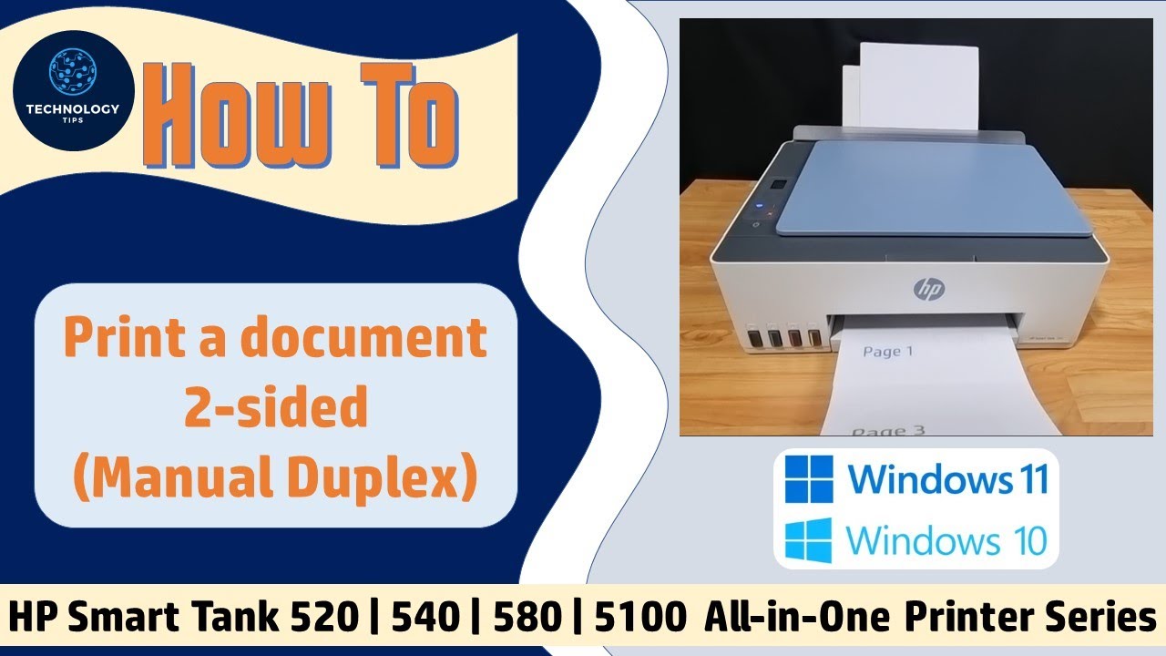 Принтер HP Smart Tank 5101|520|540|580|585|: ручная двусторонняя печать или двусторонняя печать с...