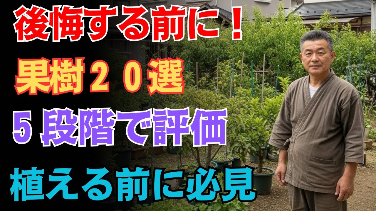 【 ９９％の家庭菜園が見落とす 】これは要注意…庭が狭い人ほど後悔しやすい 果樹二十種を一〜五で評価 失敗する前に必ず確認【果樹おすすめ順位】 【庭が狭い果樹選び】【果樹後悔回避】