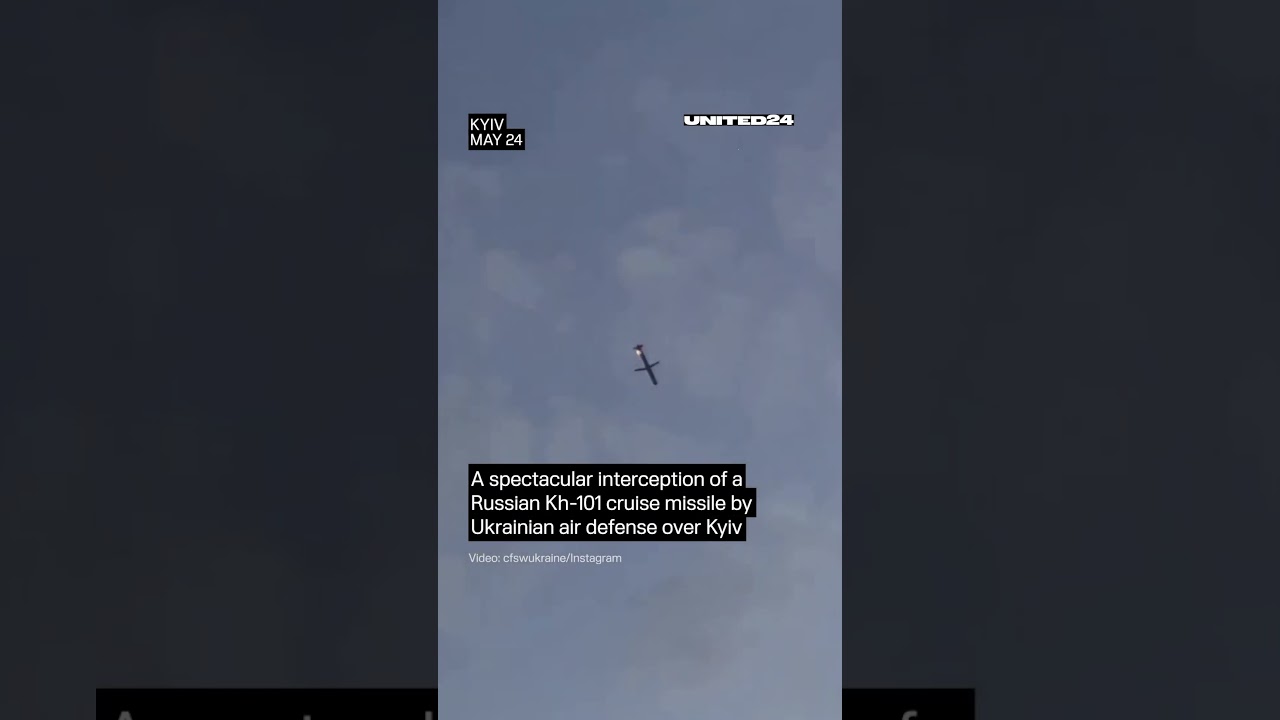 Ukrainian Air Defense Intercepted Russian Kh-101 Cruise Missile #warinukraine