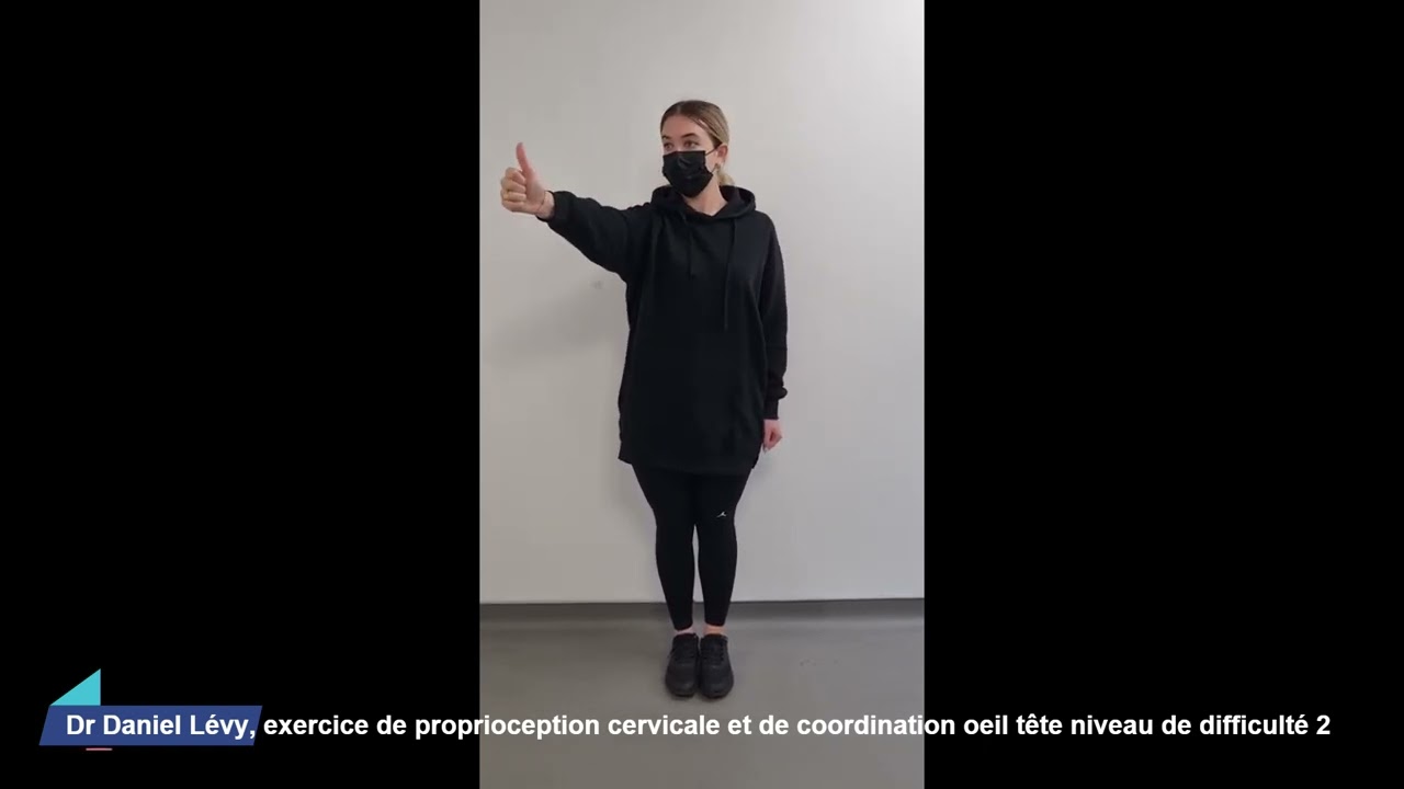 exercice proprioception cervicale et de coordination œil tête niveau de difficulté 2