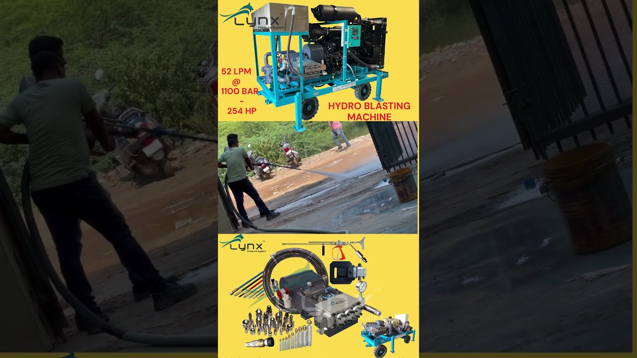 TRIPLEX PLUNGER PUMPS, HYDRO BLASTING MACHINE 15000PSI, WATER JETTING MACHINE 20000 PSI -  LYNX