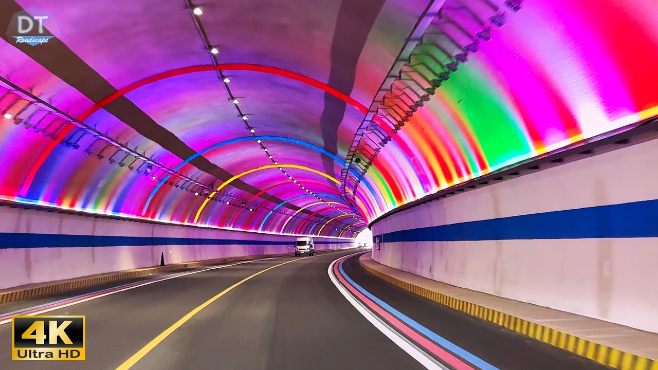 Rainbow Route in Tianjin 4K HDR - Driving on China's Beautiful Tourist Highway