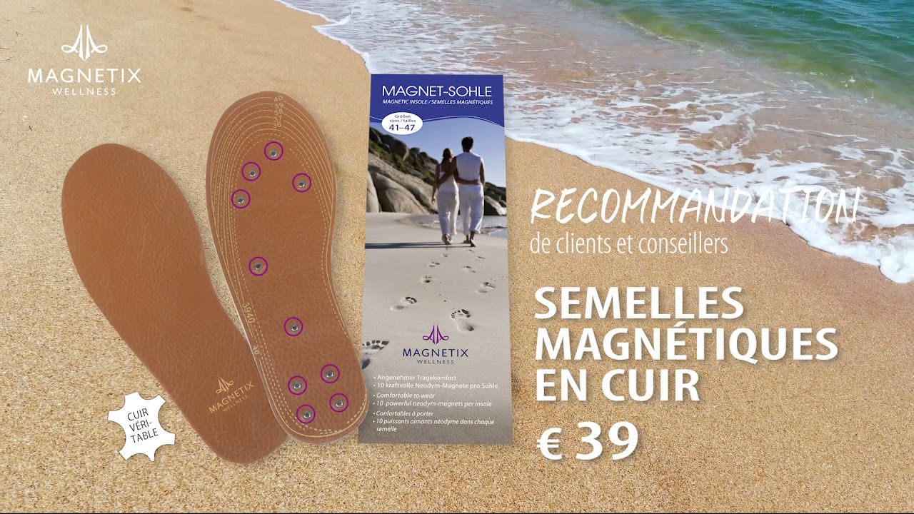 Semelles magn&eacute;tiques en cuir
