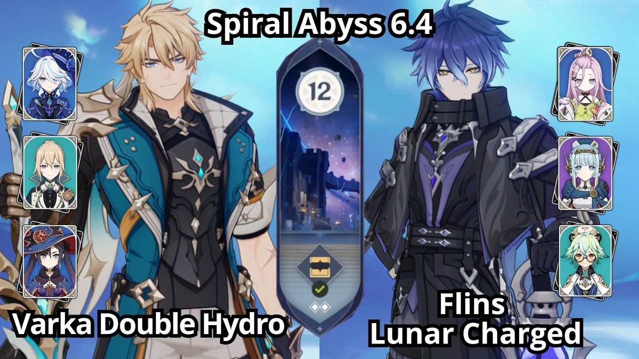 NEW !! C0 Varka Double Hydro & C0 Flins Lunar Charged - Spiral Abyss Floor 12 Genshin Impact 6.4