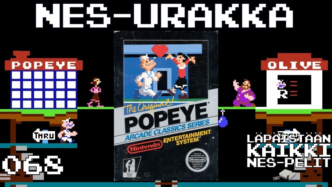 NES-Urakka 068 | Popeye | L&auml;p&auml;ist&auml;&auml;n KAIKKI NES-Pelit