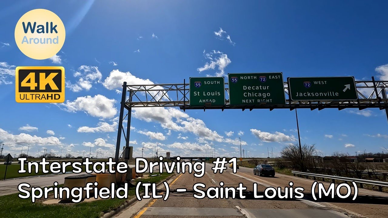 【4K60】 Driving - Interstate Driving: Springfield (IL) - Saint Louis (MO) #1