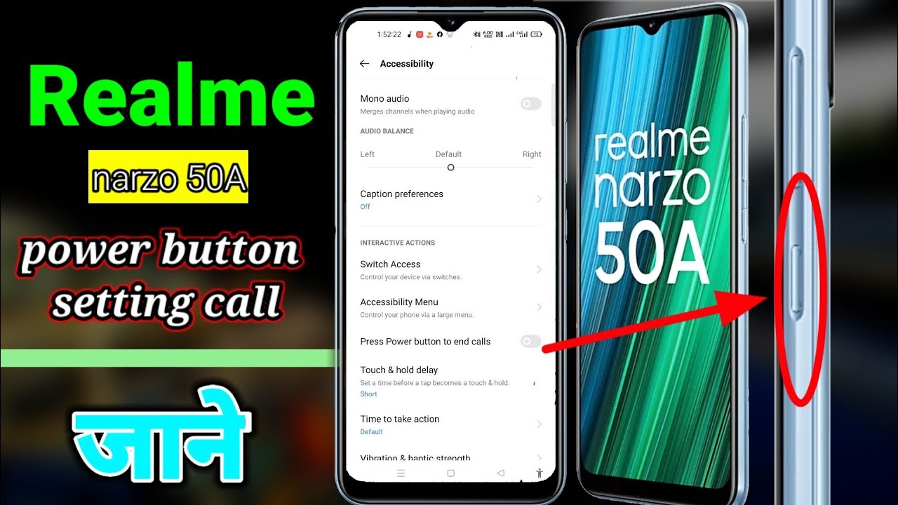 पावर ऑफ बटन कॉल कट realme narzo 50a पावर ऑफ बटन कॉल कट realme 50a | Power off button call cut realme