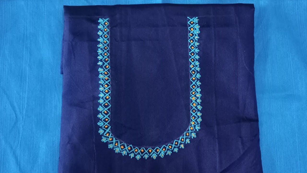 very simple but beautiful Hand embroidery design for blouse