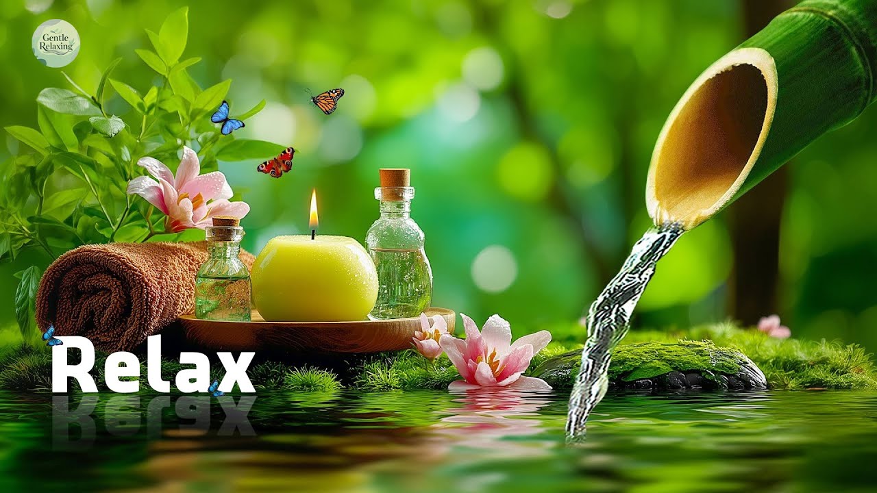 Soothing Spa Piano Music 🌿 Relaxing Sleep Music & Nature Sounds, Bamboo Water Fountain, Calm Music
