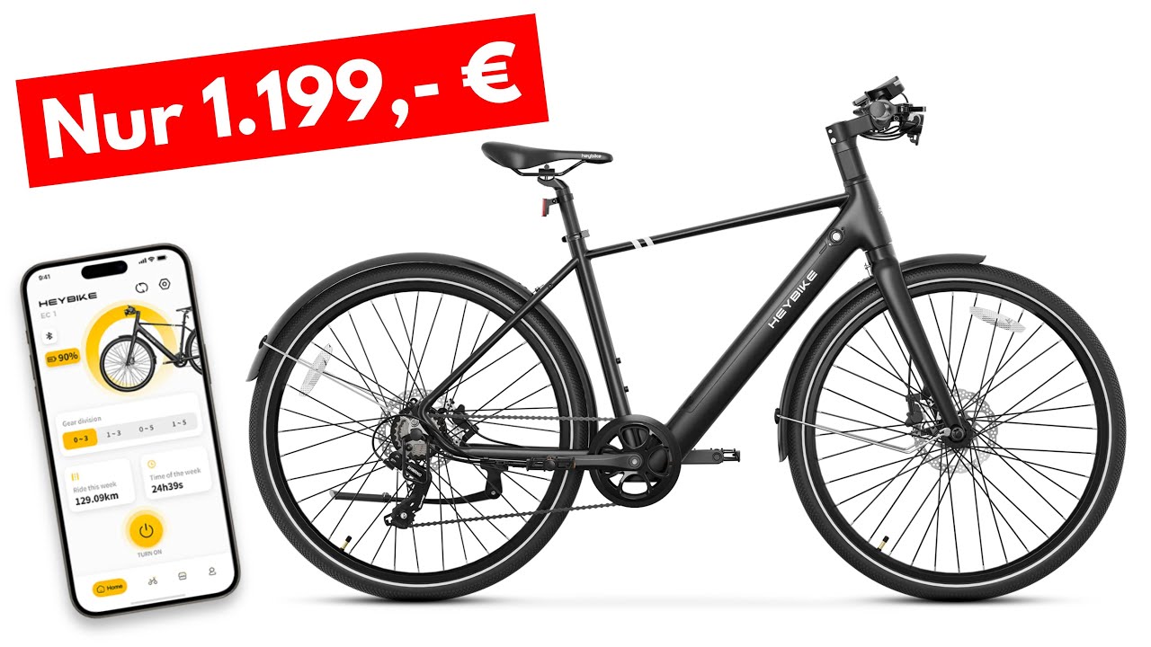 Design E-Bike 1.199,- € ULTRALEICHTES CHINA E-Bike 2024: Heybike EC-1 City E-Bike Overview Test