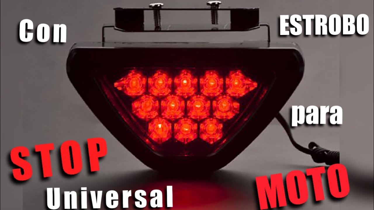 Mira esta LUZ de STOP LED Universal para MOTO (Tipo FORMULA 1) Vale LA PENA COMPRARLO con ESTROBO