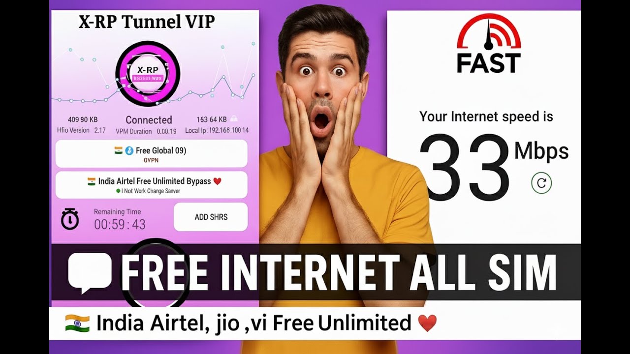 Free Internet For All SIM 😱 | Airtel, Jio, VI Free Unlimited Data Trick 2025 | 100% Working App 💥