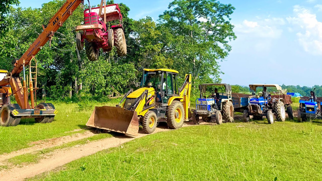 Lift Test of Mahindra 275 with Crane | Swaraj 735 Fe | New Holland | JCB Video #jcb #tractor