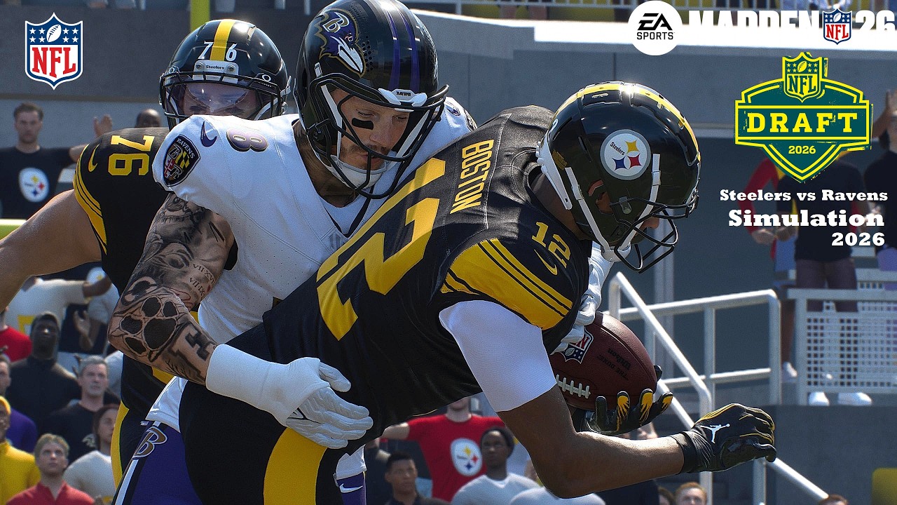 Madden 26 Denzel Boston Steelers vs Maxx Crosby Baltimore Ravens Sim NFL DRAFT EARLY 2026 Game Play