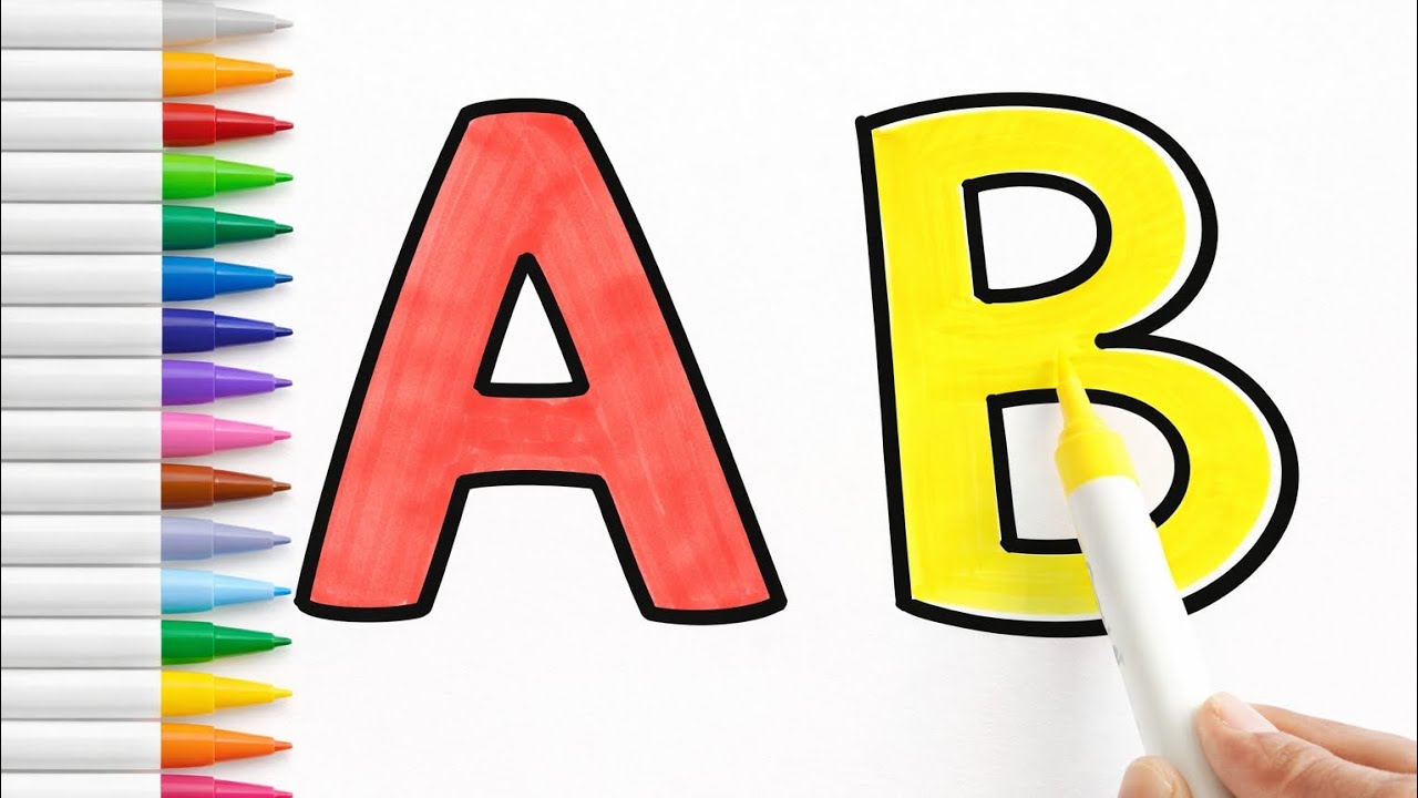  ABCD Letters for Kids  | Learn A B with Coloring