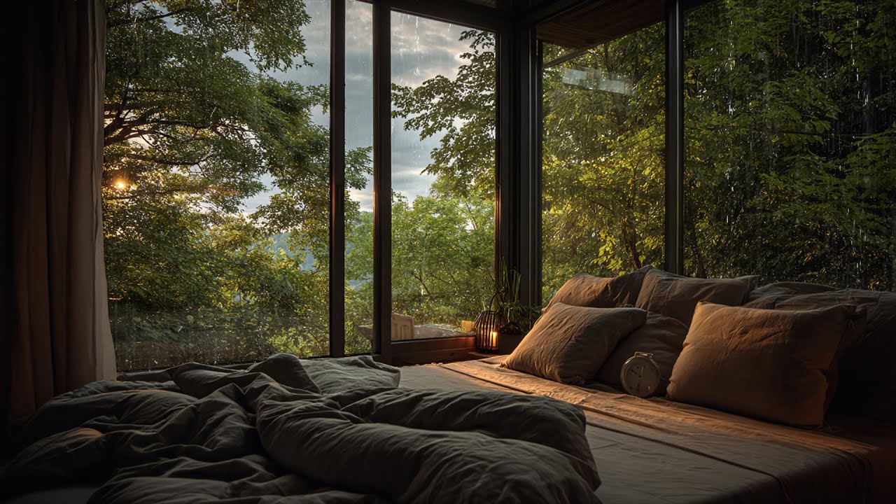 Deep Calm Sleep Music 🌙 Rainy Night Piano & Gentle Rain Sounds