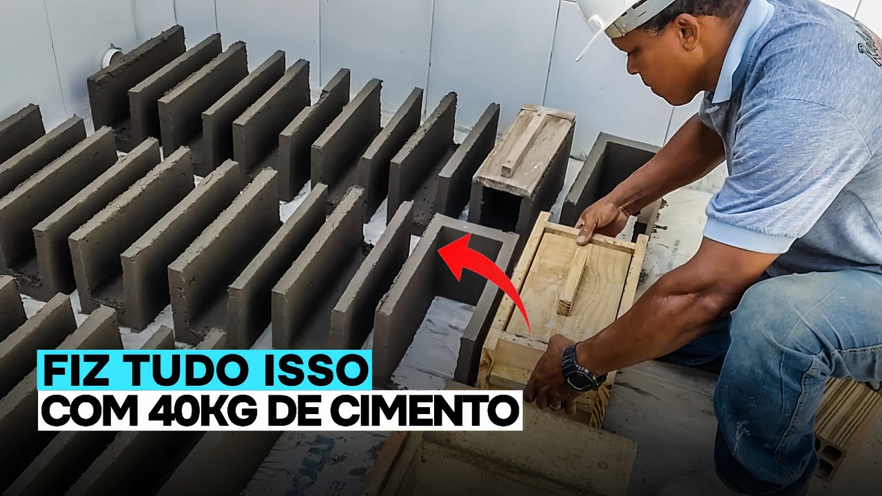 Uma fôrma de madeira 40kg de cimento faz quantos blocos canaleta?