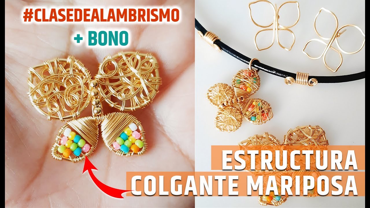 APRENDE COMO HACER MARIPOSA CON ALAMBRE FACIL  + BONO / BISUTERIA CON ALAMBRE (FIGURA EN ALAMBRISMO)