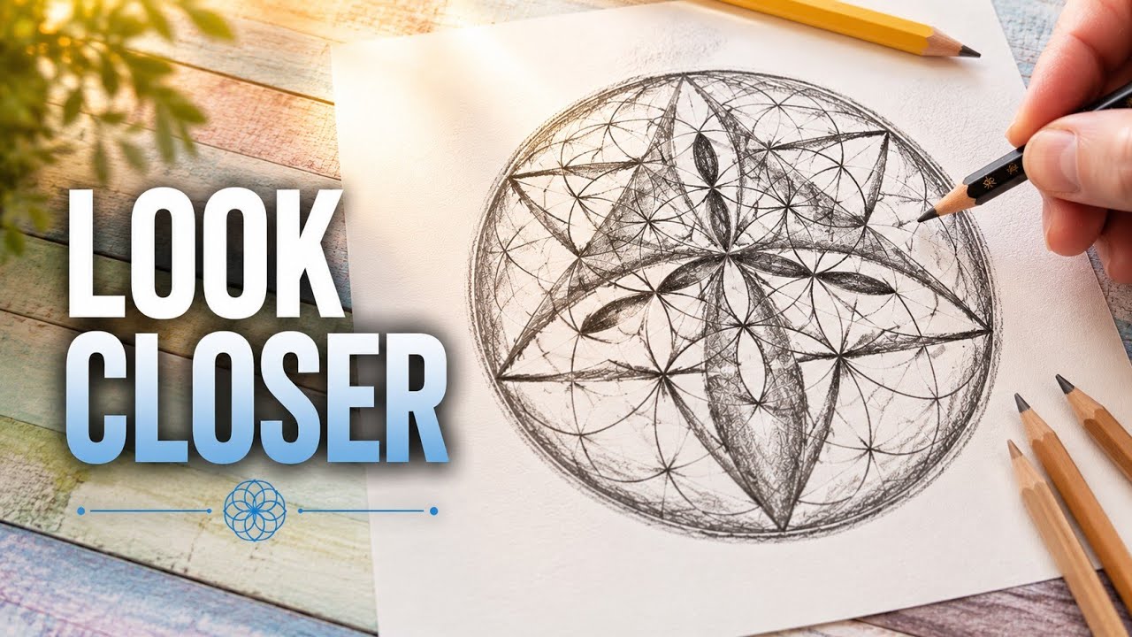 Geometric Pencil Drawing Process | Flower of Life Based Geometry