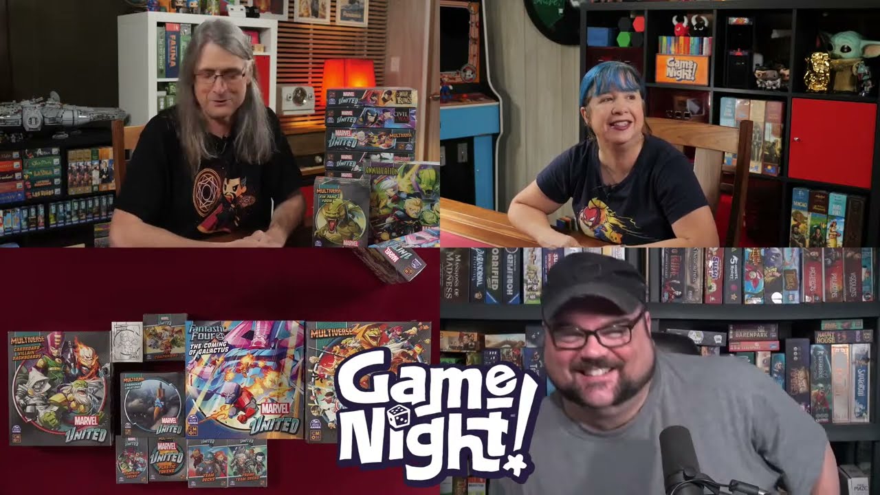 GameNight! LIVE!! | Marvel United: Multiverse Kickstarter Unboxing  w/ Nikki & Lincoln @10:30am PDT