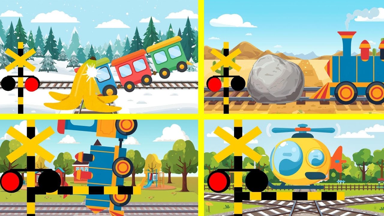 Watch the Train Navigate Tricky Obstacles | Kids Educational Compilation