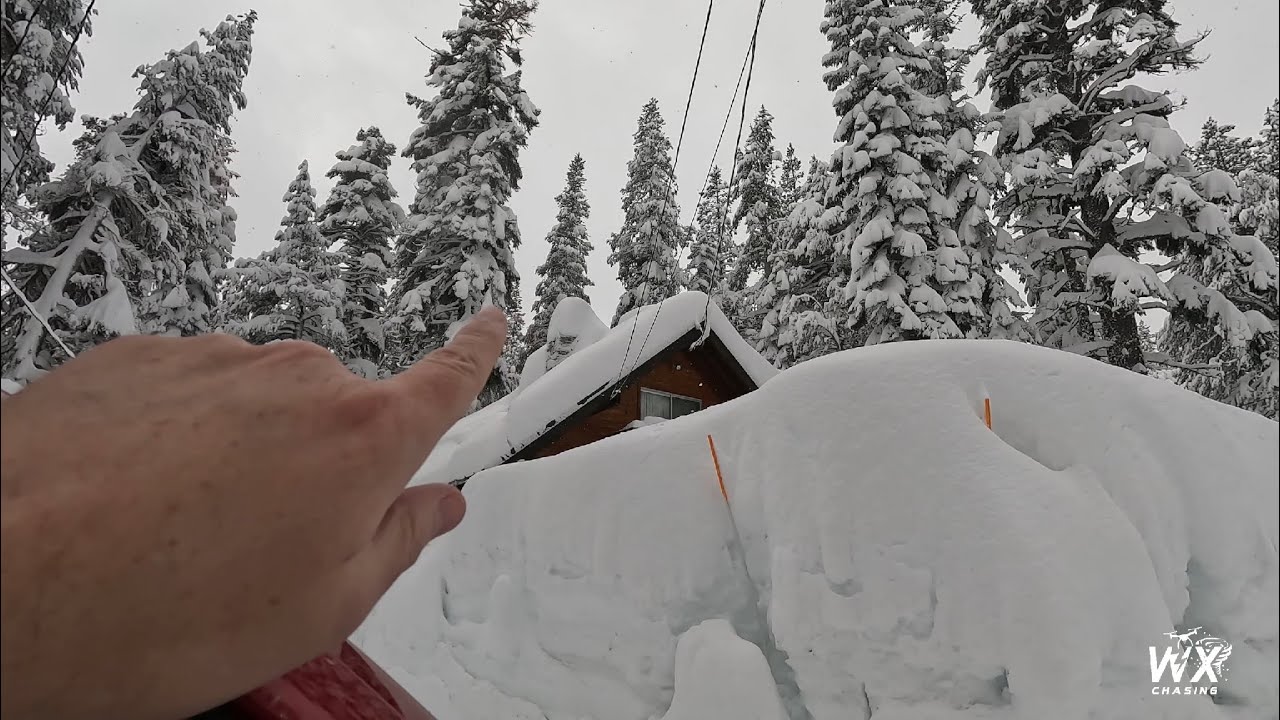 California Buried in Record Snow after Winter Storms - Driving Through a Snow Maze - 2023 - 4k
