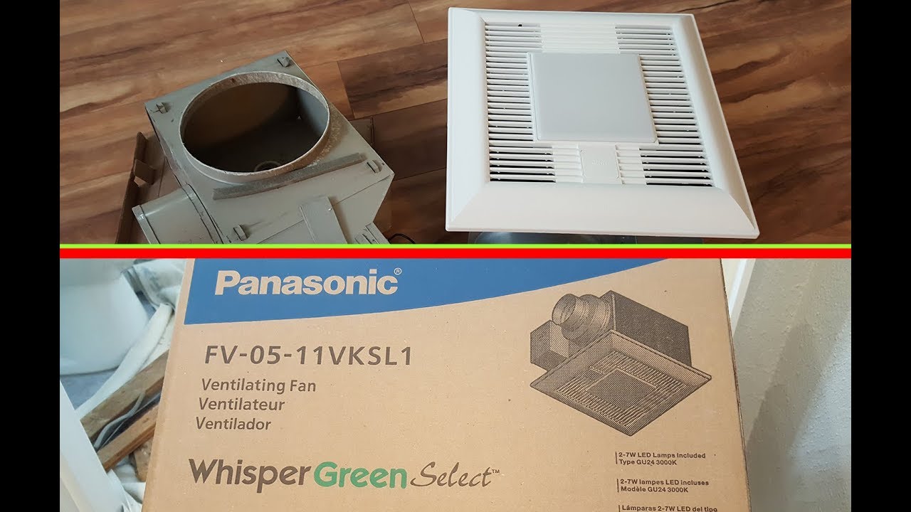 Bath Fan Panasonic FV 05 11VKSL1, Whisper Green Select. Замена вытяжки в ванне