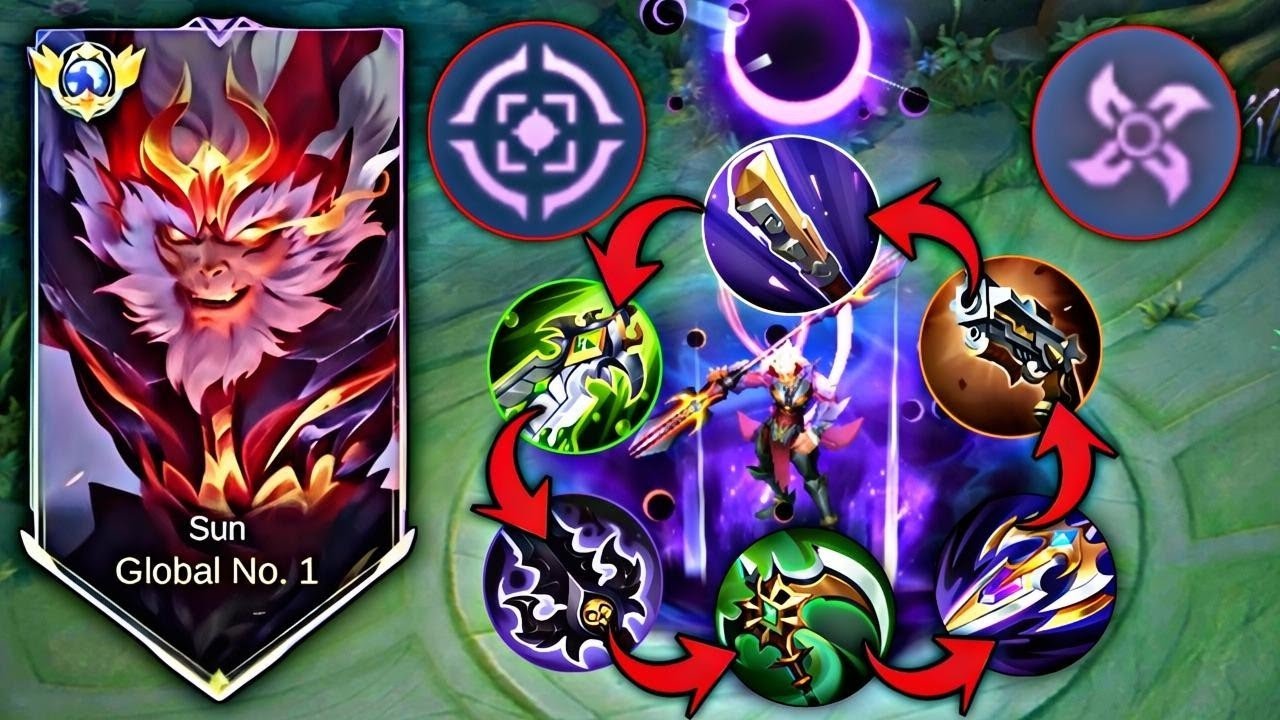 EMBLEM SUN TERSAKIT BISA BIKIN EPIC COMEBACK !??😱 DAMAGE NYA GAK NGOTAK | MOBILE LEGENDS