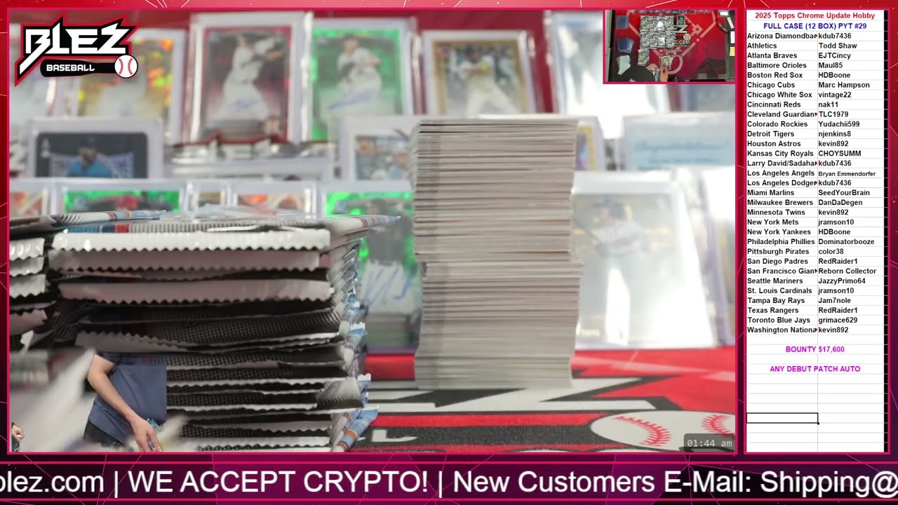 2025 Topps Chrome Update Hobby FULL CASE BREAK Pick Your Team #29