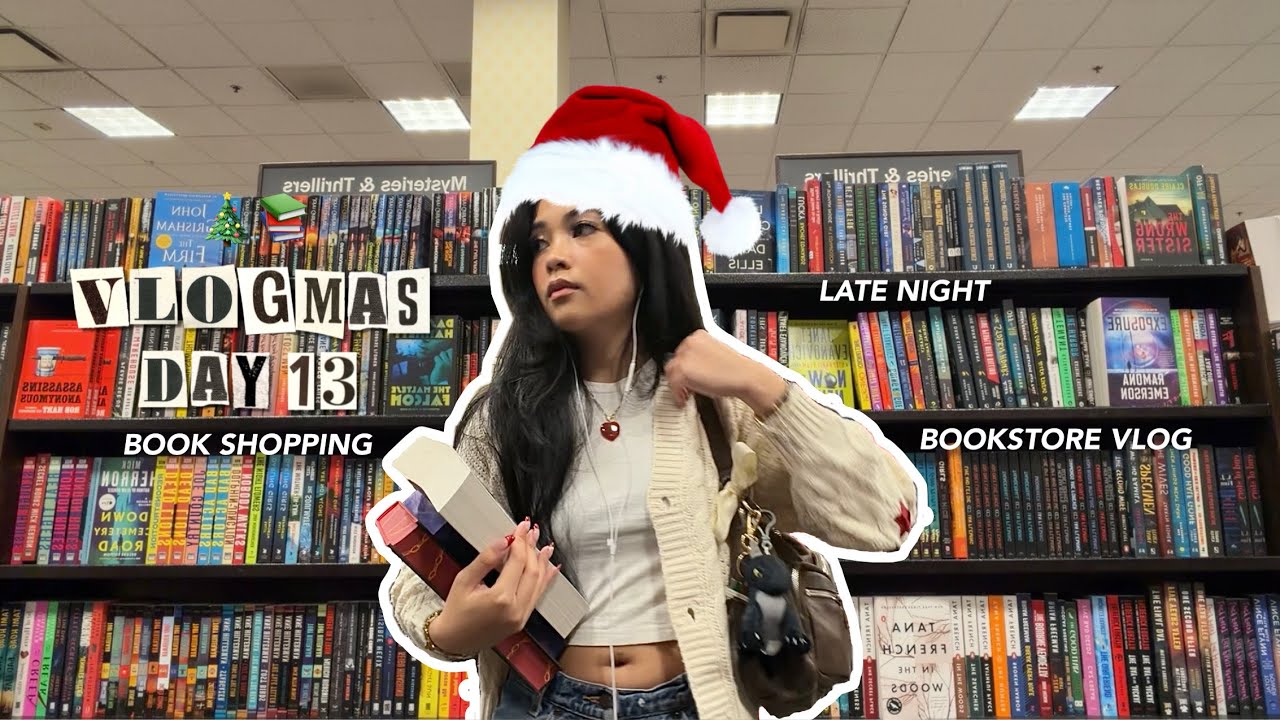 late night bookstore trip 📚 (barnes & noble + trader joe’s vlog) 🛍️🎄vlogmas day 13