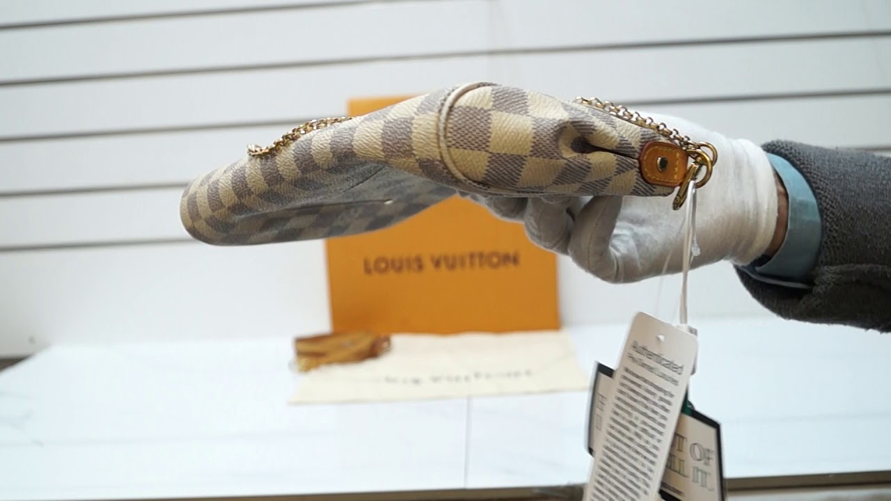 LOUIS VUITTON Favorite MM Damier Azur Shoulder Crossbody Bag REVIEW |PRE-OWNED