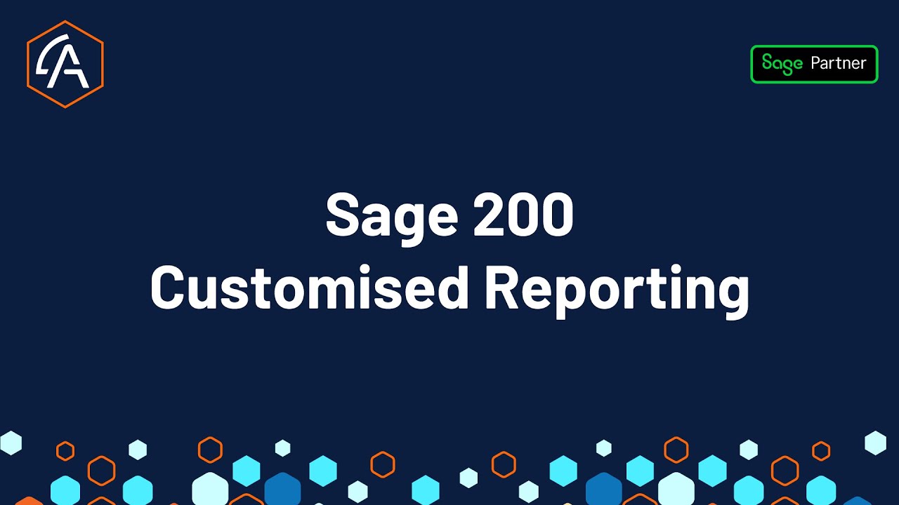 Sage 200 Evolution Customised reporting