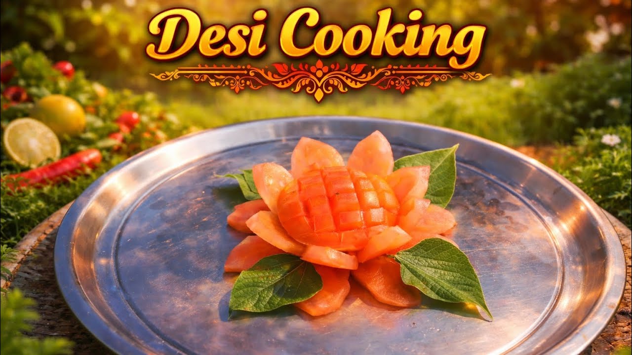 How to make lotus flower with tomato 🍅😄 fruit cutting tomato 🍅 Carving plate Decoration Design 😍💯