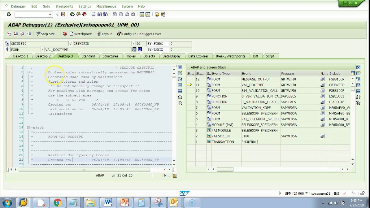 048 Debug t code F 43
