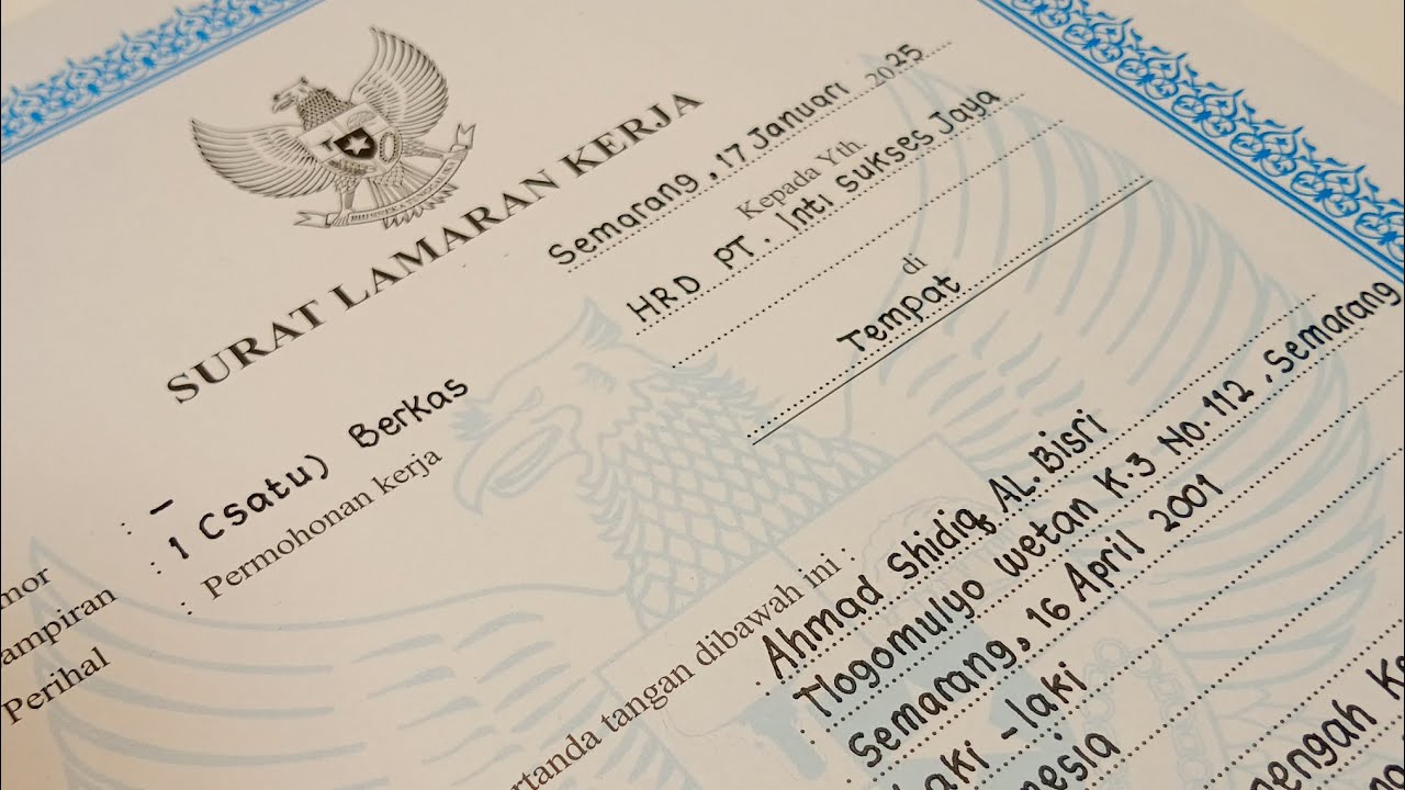 Cara Mengisi Blangko Surat Lamaran Kerja Yang Baik dan Benar Agar Keterima Kerja - Surat Lamaran