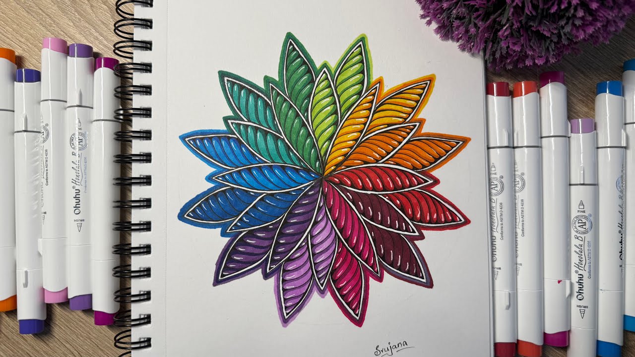 Colorful flower mandala idea for beginners || Step by step guide 