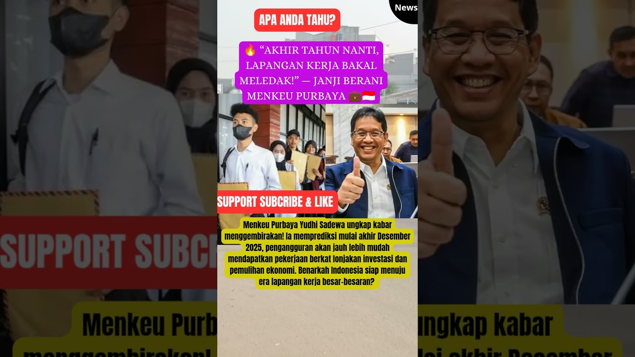 🔥 &ldquo;Akhir Tahun Nanti, Lapangan Kerja Bakal Meledak!&rdquo;  Janji Berani Menkeu Purbaya 💼🇮🇩 #beritaterkini