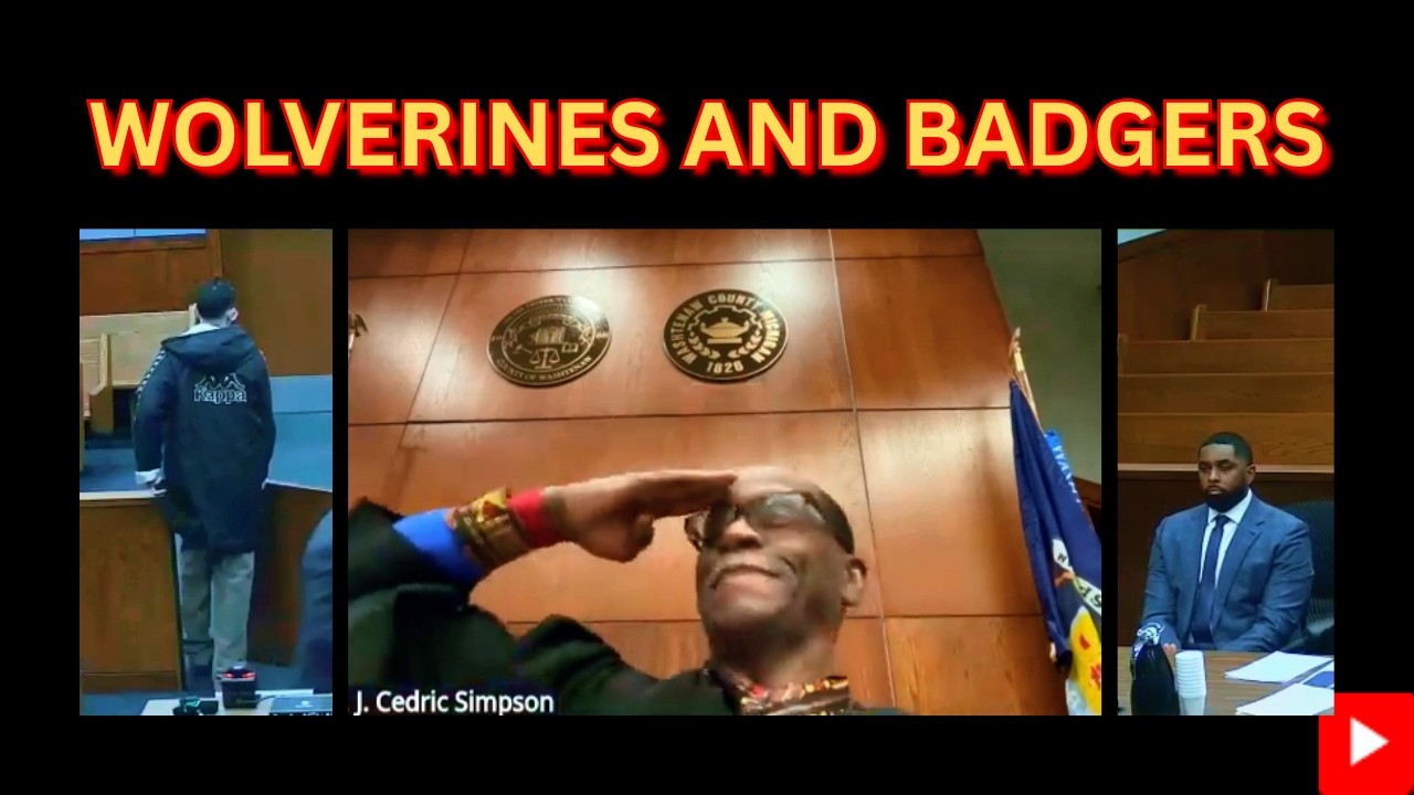Wolverines (former) and Badgers in Court with Judge Simpson