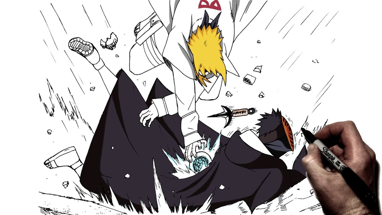 How To Draw Minato vs Tobi | Step by Step | Naruto