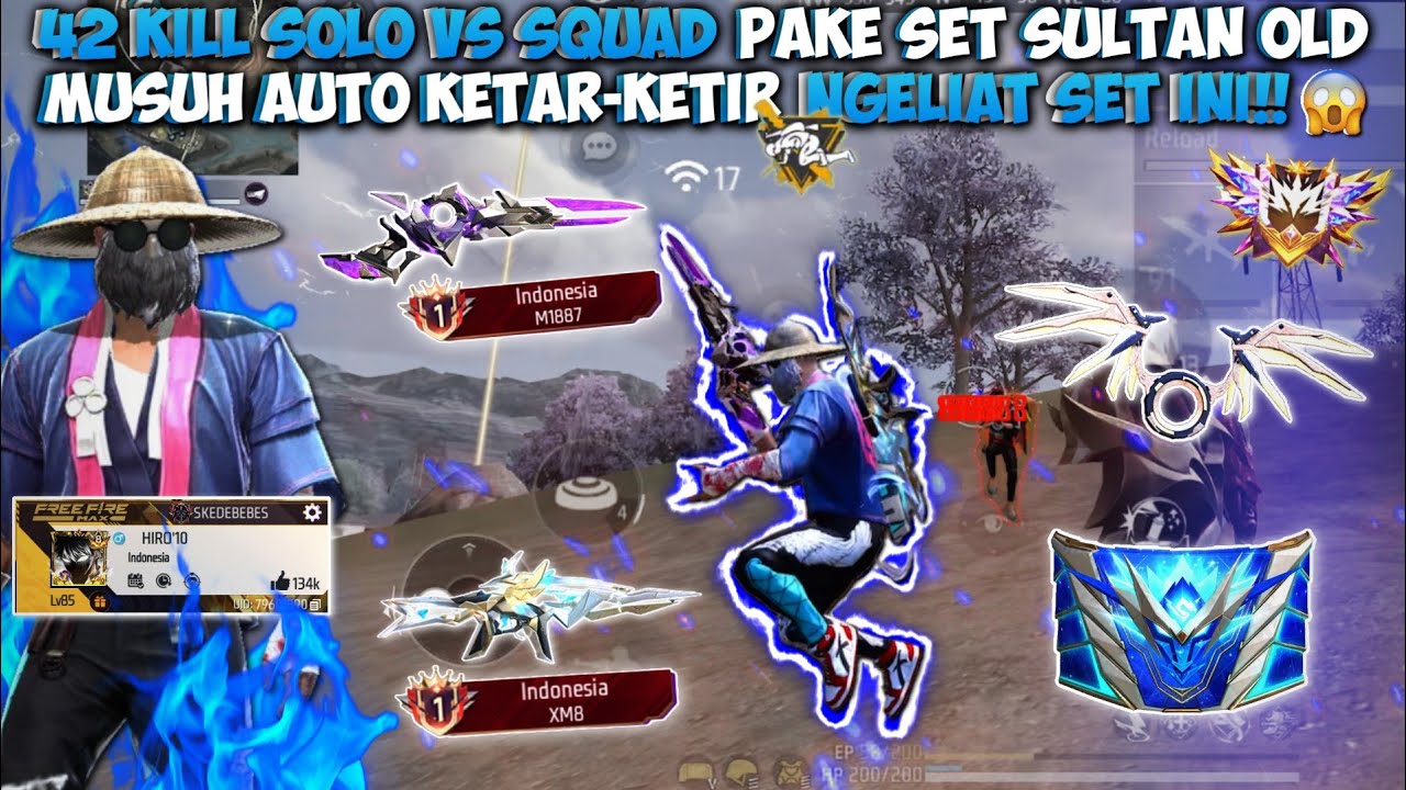 42 KILL SOLO VS SQUAD PAKE SET SULTAN OLD+FULL SKIN 2 JUTA!! MUSUH AUTO KETAR-KETIR LIAT SET INI!!