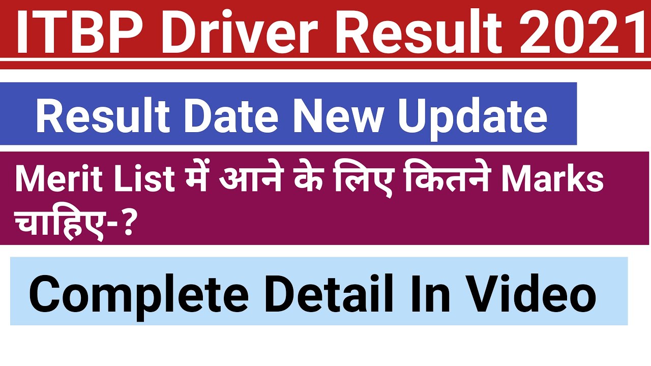 ITBP Driver Result 2021 New Update//ITBP Driver Expected Cut-off 2021