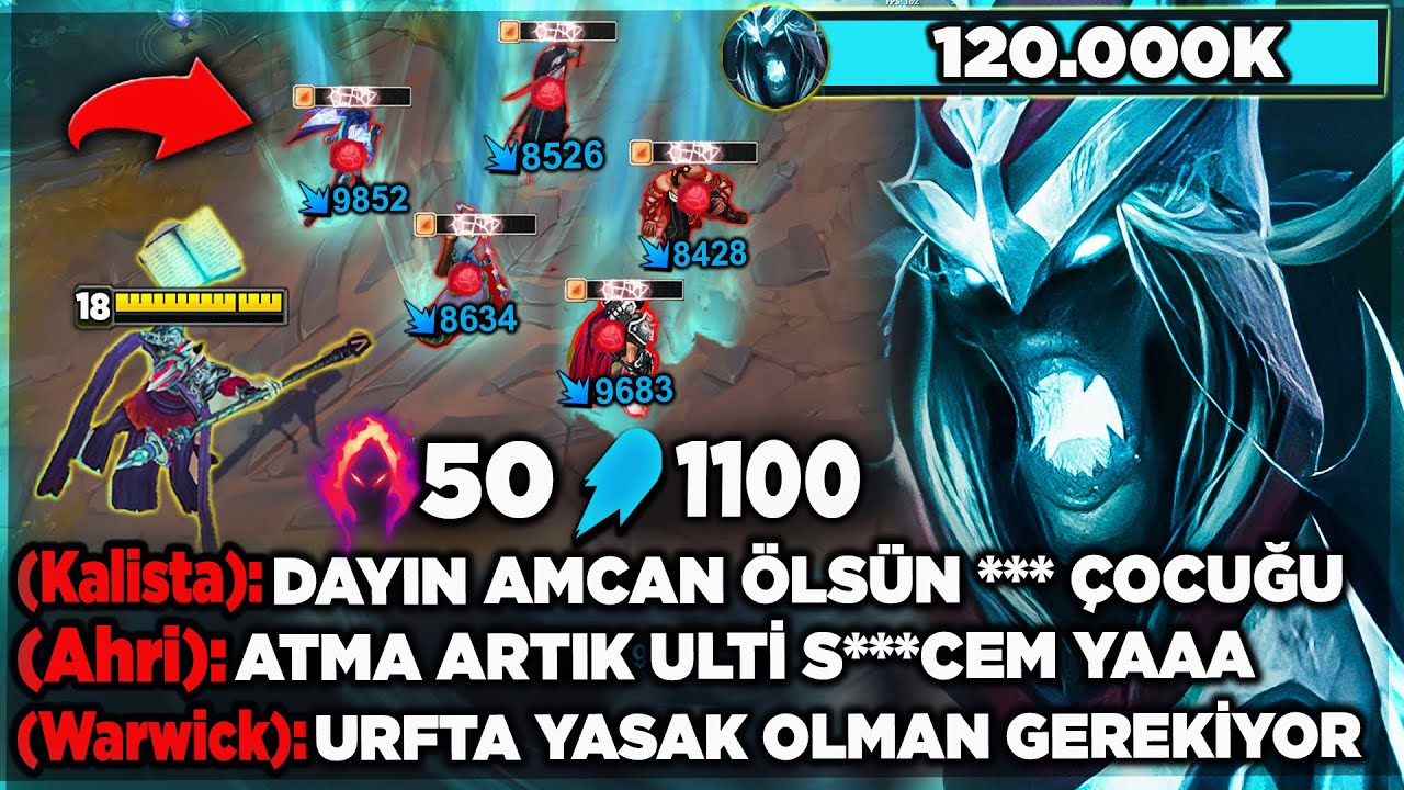 URF KARTHUS 1100 AP SINIRSIZ ULTİ !! KÜFÜRLER HAVADA UÇUŞTU 120.000K HASAR !!