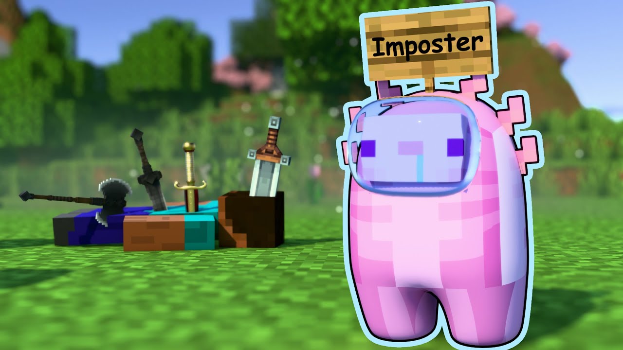 Amongus Axolotl don't like him🤣 [Minecraft , ROBLOX anime compilation]